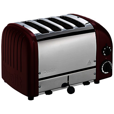 Dualit Made to Order Classic 4-Slice Toaster Stainless Steel/Wine Red Matt
